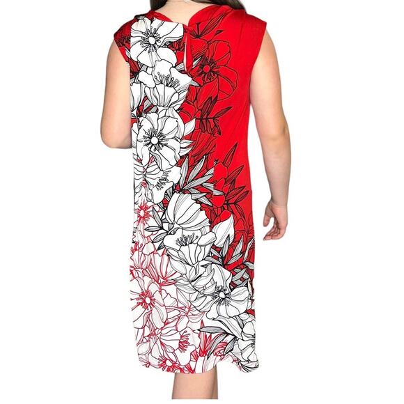 CATO Hawaiian DRESS Womens MED Red White Hibiscus Flowers Sun Slip Sleeveless - Picture 7 of 11